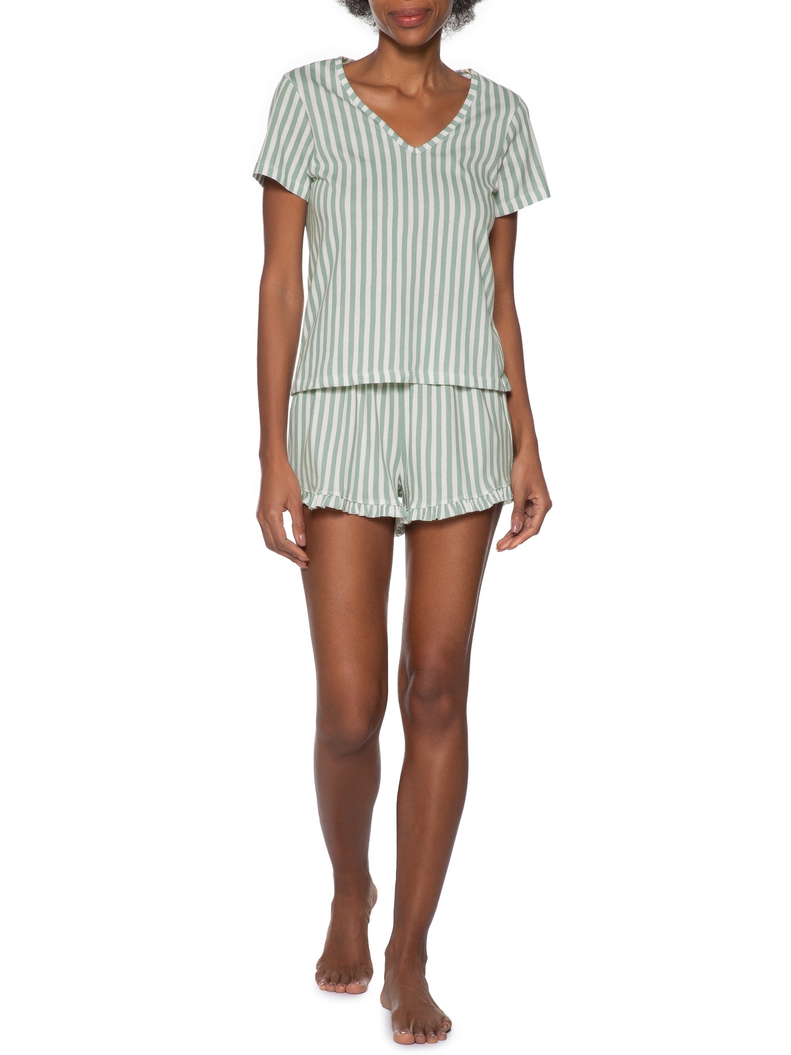 Pijama Feminino Meia Malha Branco Hering Intimates