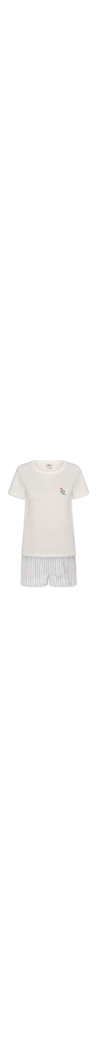 Pijama Feminino Meia Malha - Branco