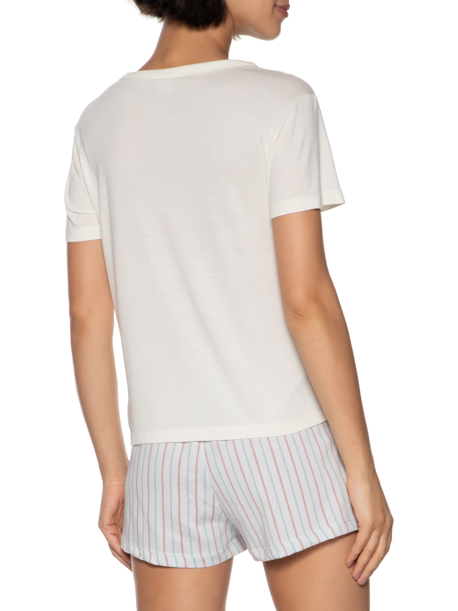 Pijama Feminino Meia Malha Branco Hering Intimates