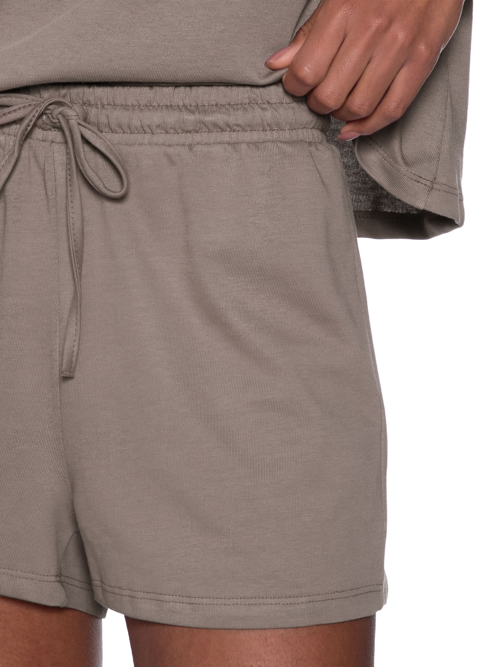 Pijama Feminino Meia Malha Marrom Hering Intimates