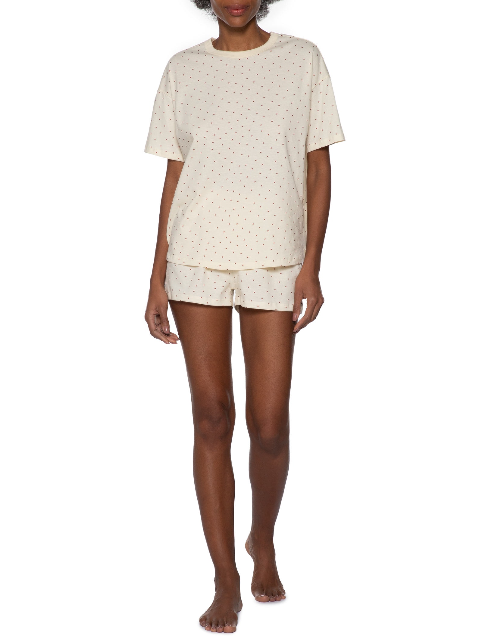 Pijama Feminino Meia Malha Off White Hering Intimates