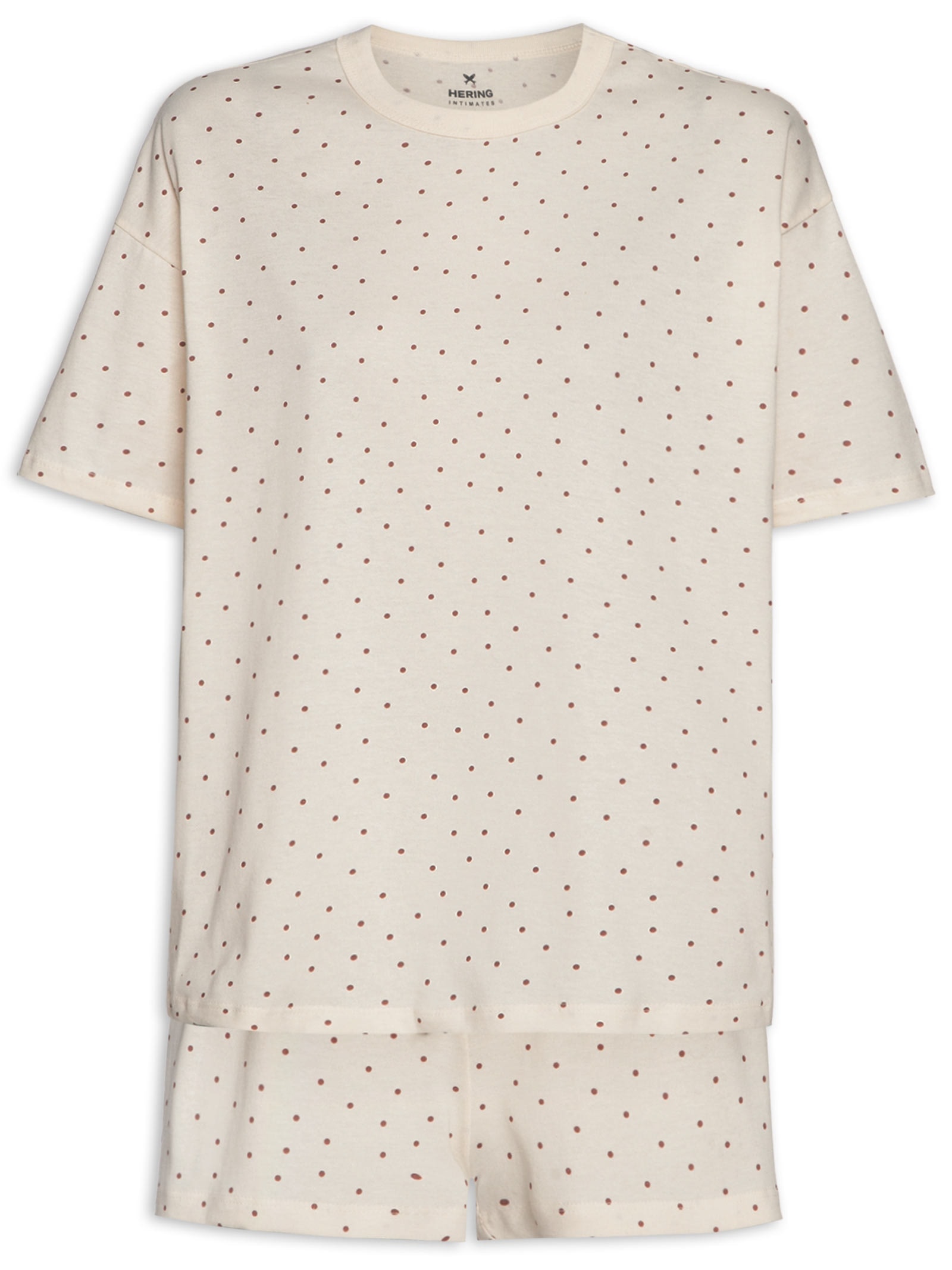 Pijama Feminino Meia Malha Off White Hering Intimates