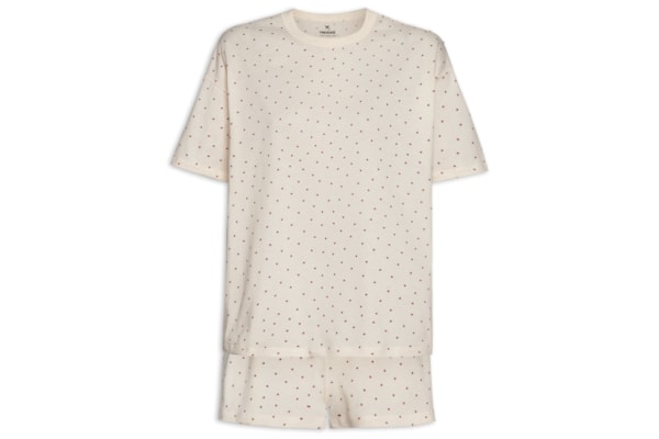 Pijama Feminino Meia Malha - Off White
