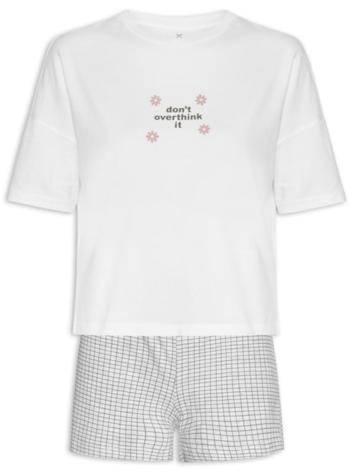 Pijama Feminino Mm – Branco