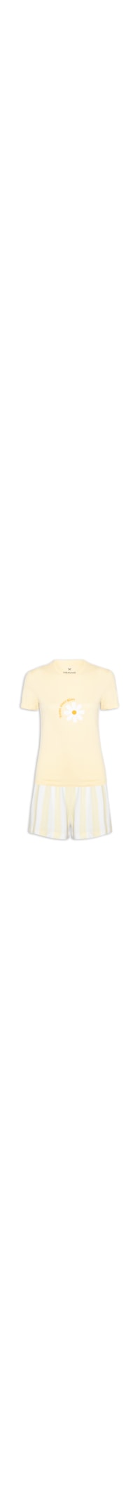 Pijama Feminino + Porta Pijama - Amarelo