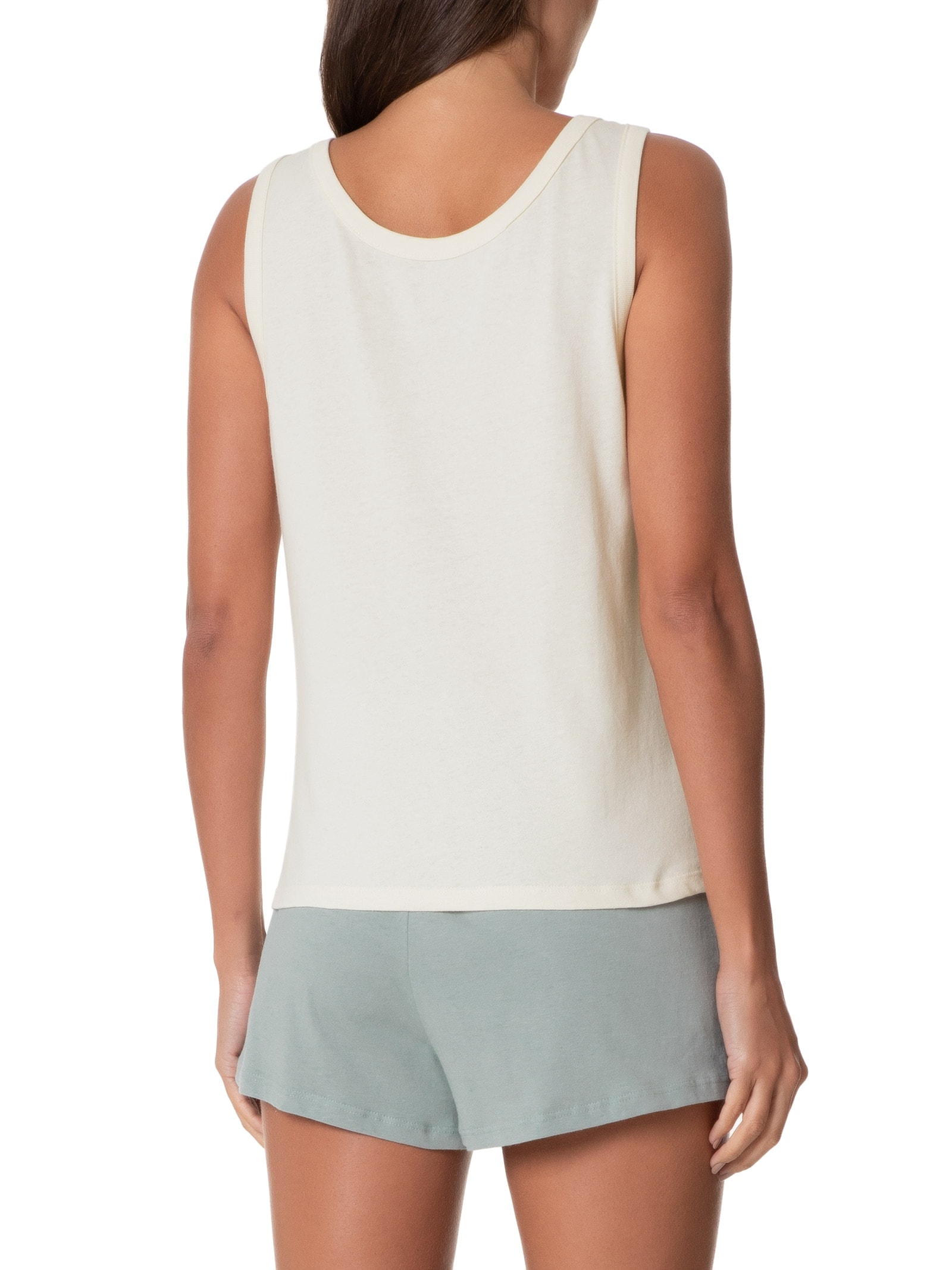 Pijama Feminino Regata Com Shorts Off White Hering Intimates