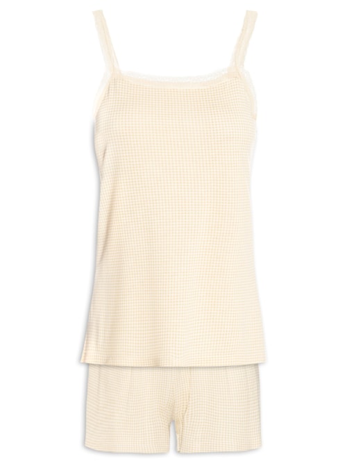 Pijama Feminino Sem Manga – Amarelo