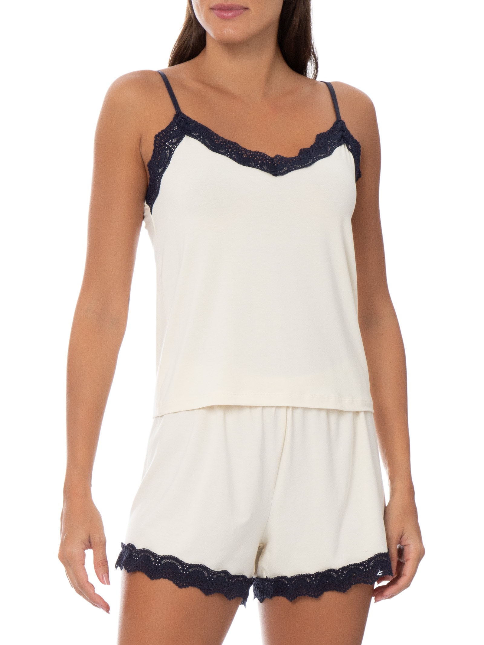 Pijama Feminino Sem Manga Amarelo Hering Intimates