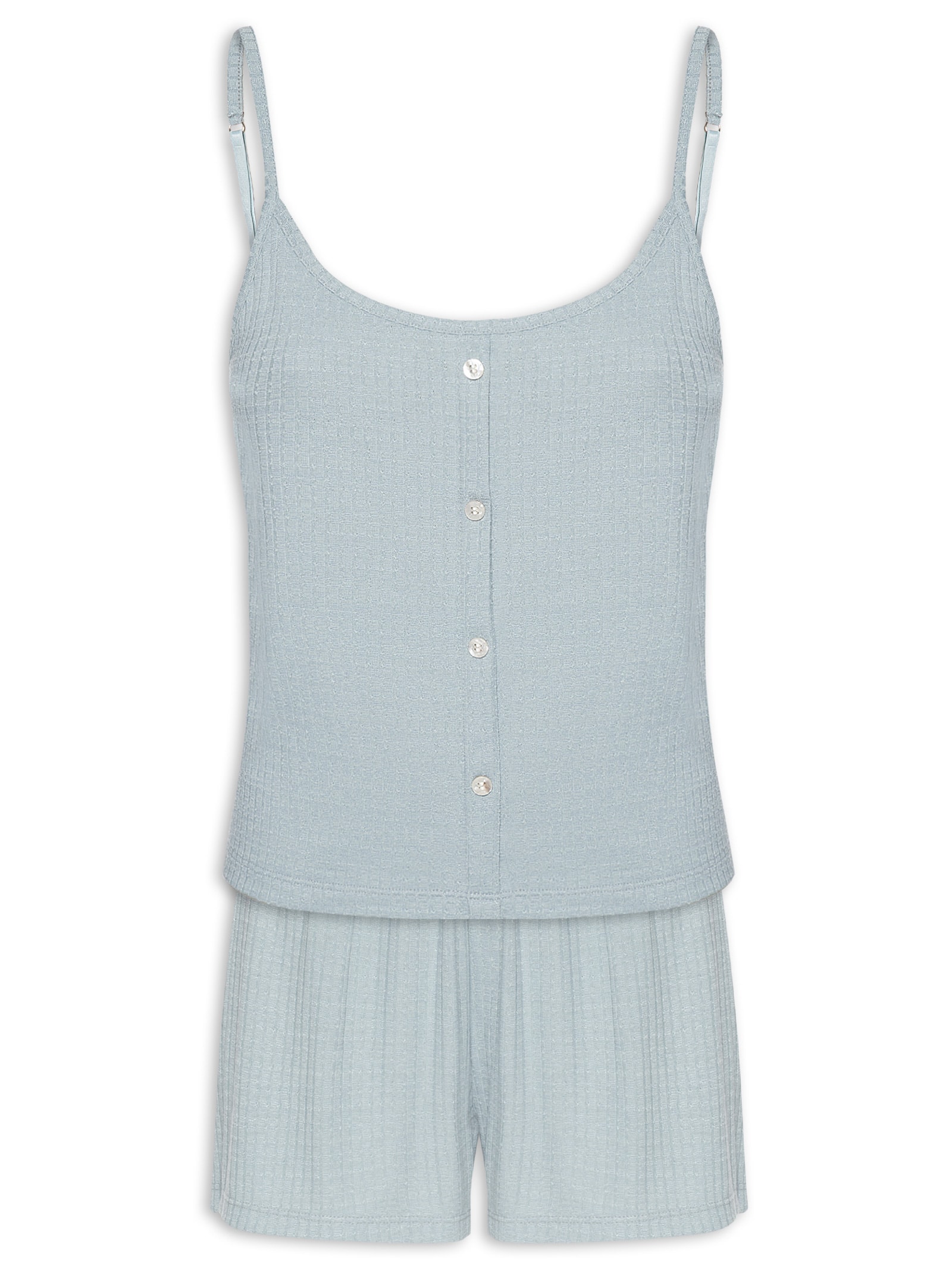 Pijama Feminino Sem Manga Azul Hering Intimates