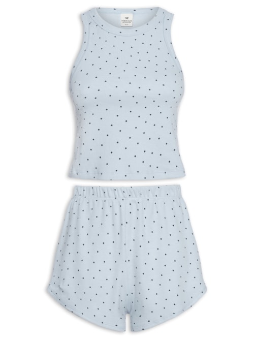 Pijama Feminino Sem Manga – Azul