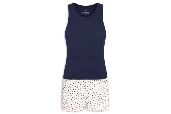 Pijama Feminino Sem Manga - Azul