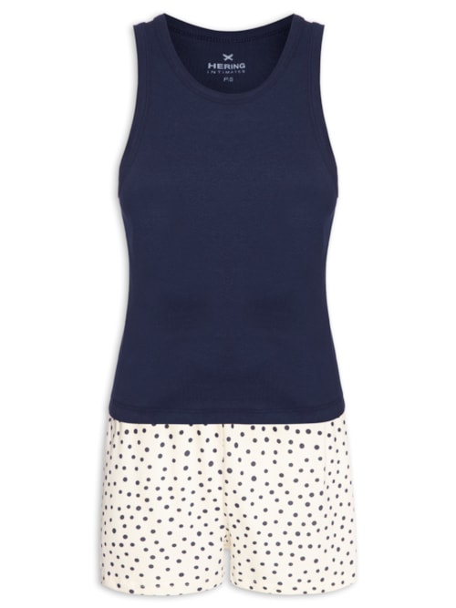 Pijama Feminino Sem Manga - Azul