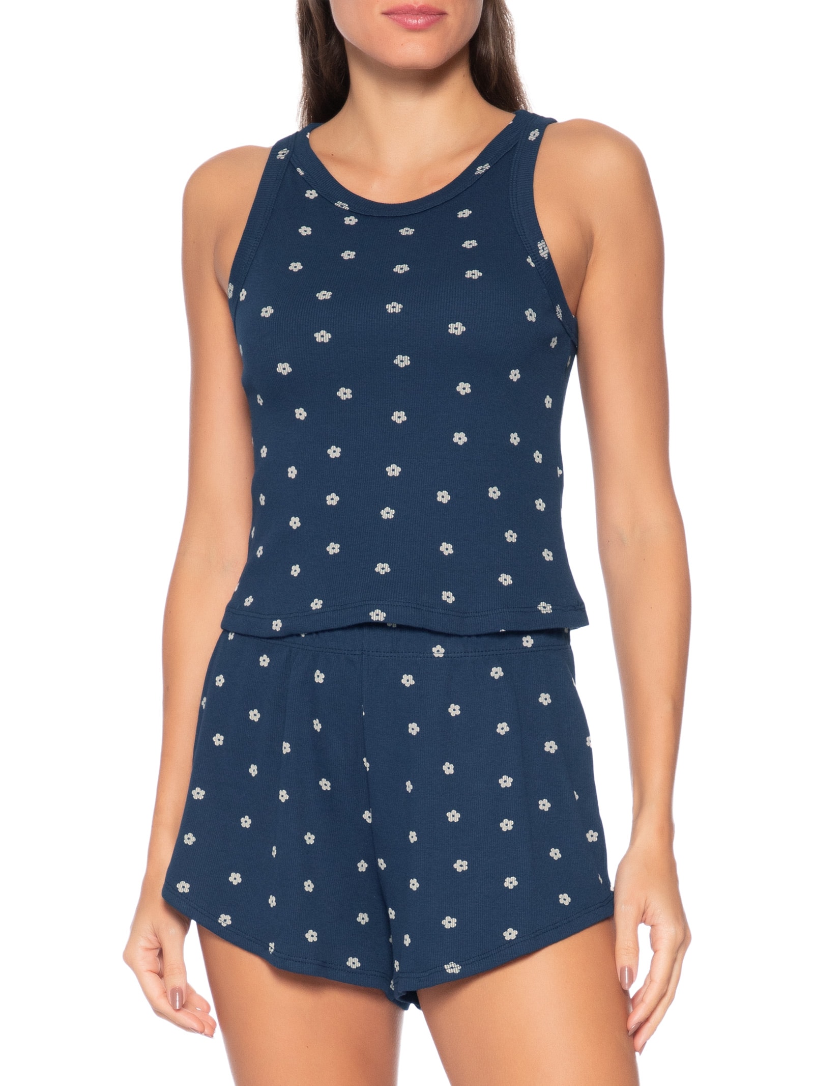 Pijama Feminino Sem Manga Azul Hering Intimates