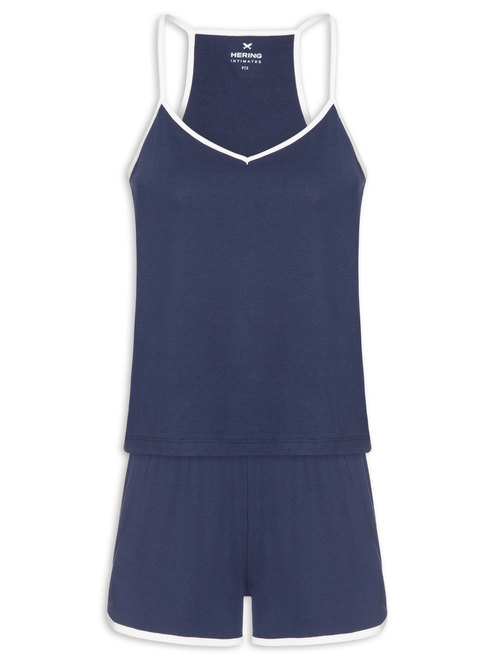 Pijama Feminino Sem Manga Azul Hering Intimates