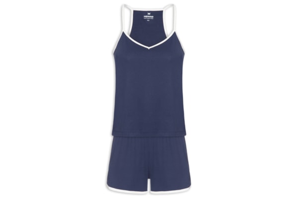Pijama Feminino Sem Manga - Azul