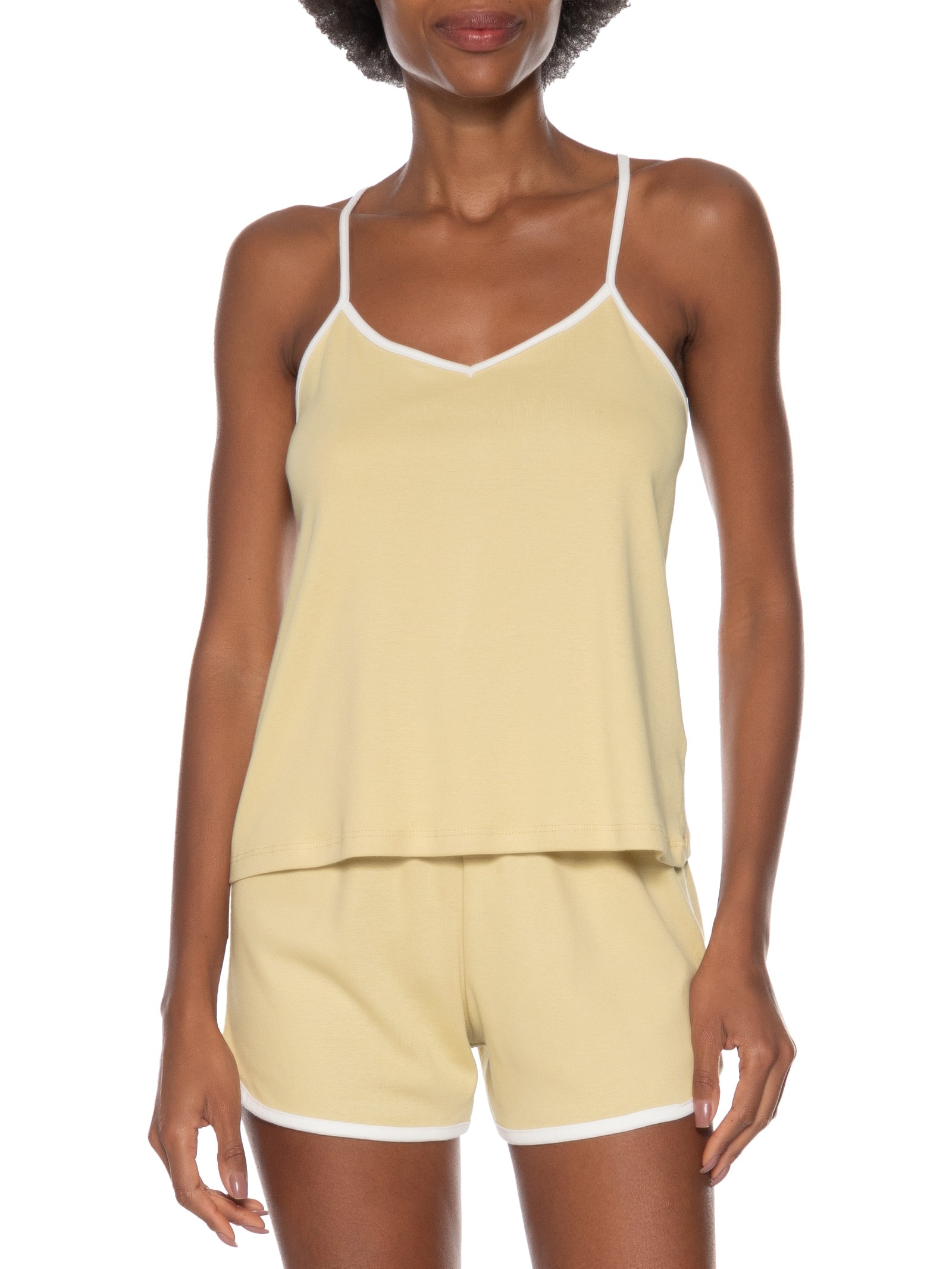 Pijama Feminino Sem Manga Bege Hering Intimates
