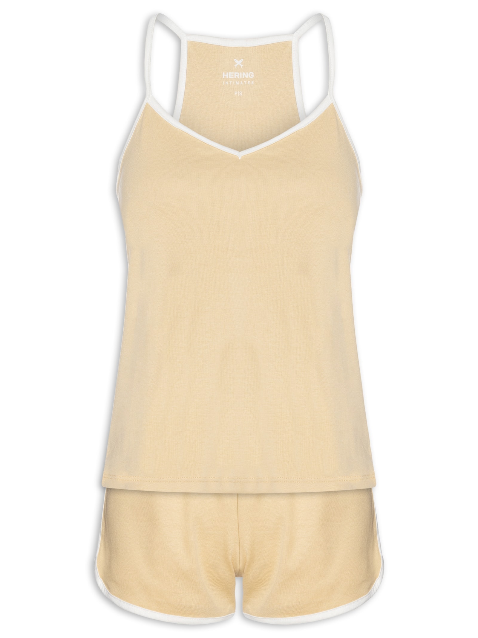 Pijama Feminino Sem Manga Bege Hering Intimates