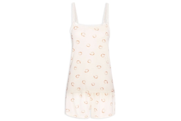 Pijama Feminino Sem Manga - Bege