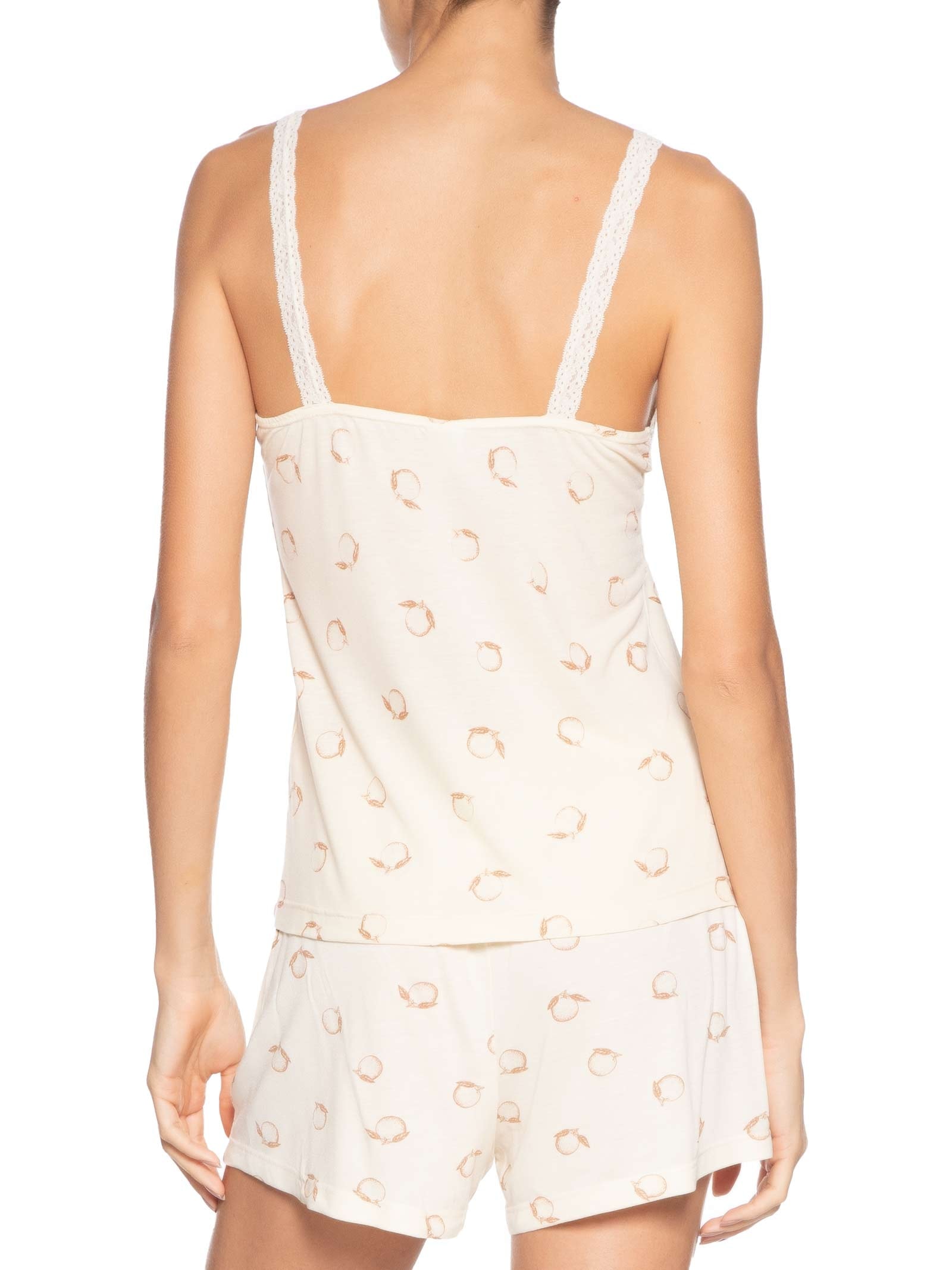 Pijama Feminino Sem Manga Bege Hering Intimates