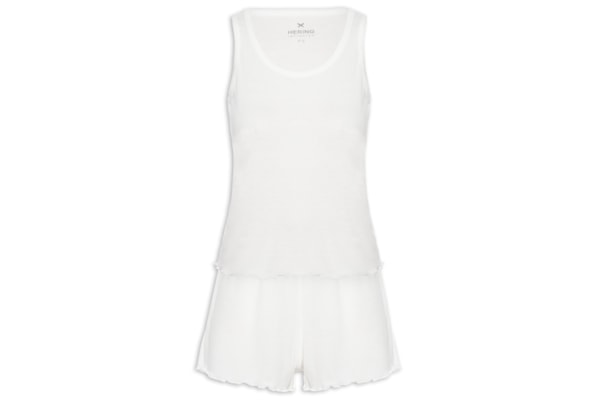 Pijama Feminino Sem Manga - Off White