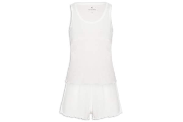 Pijama Feminino Sem Manga - Off White