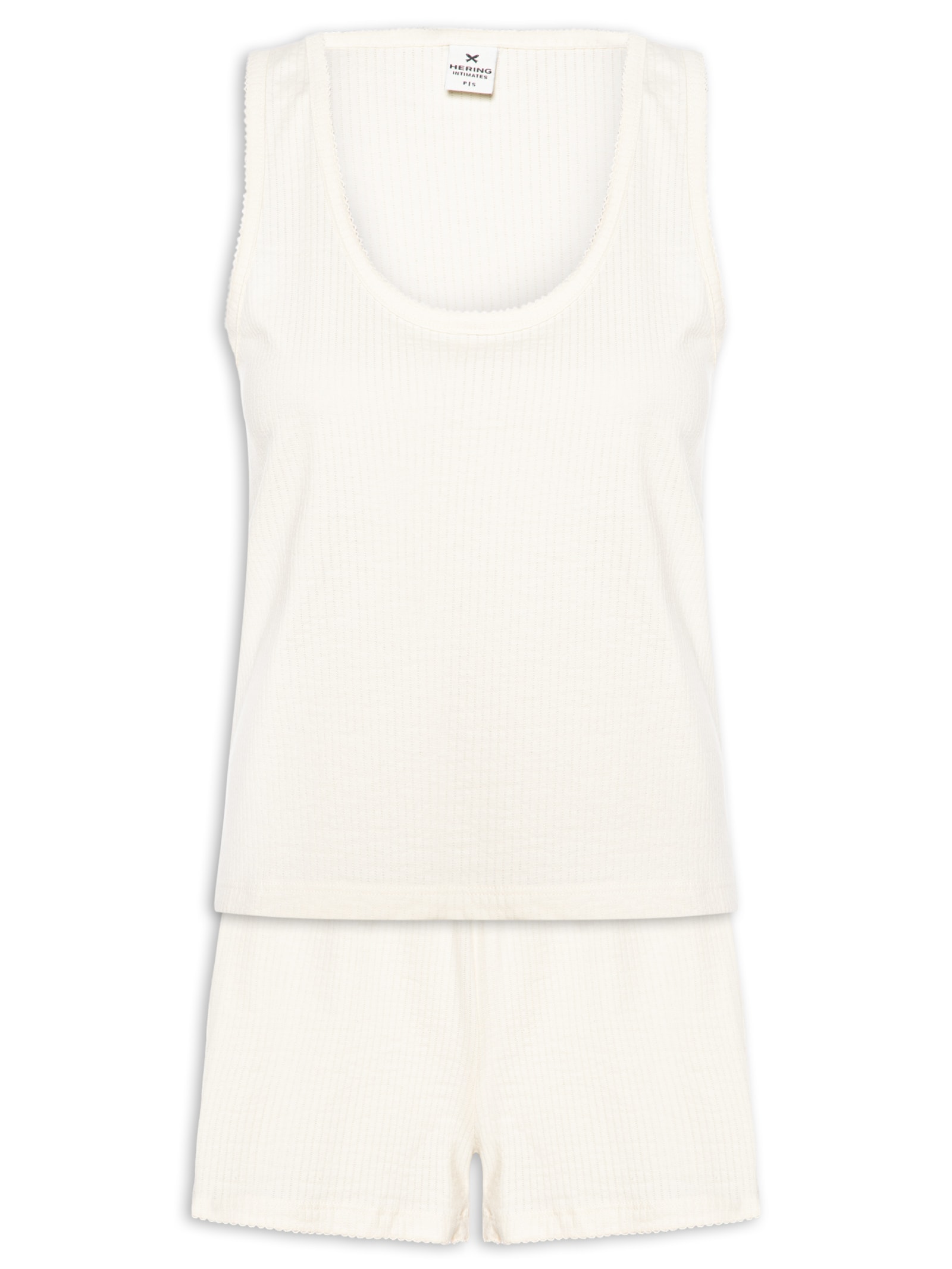 Pijama Feminino Sem Manga Off White Hering Intimates