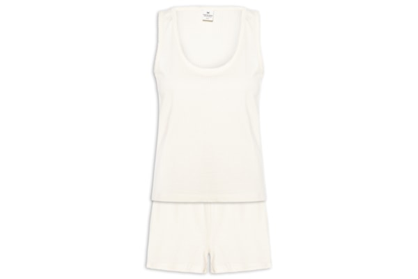 Pijama Feminino Sem Manga - Off White