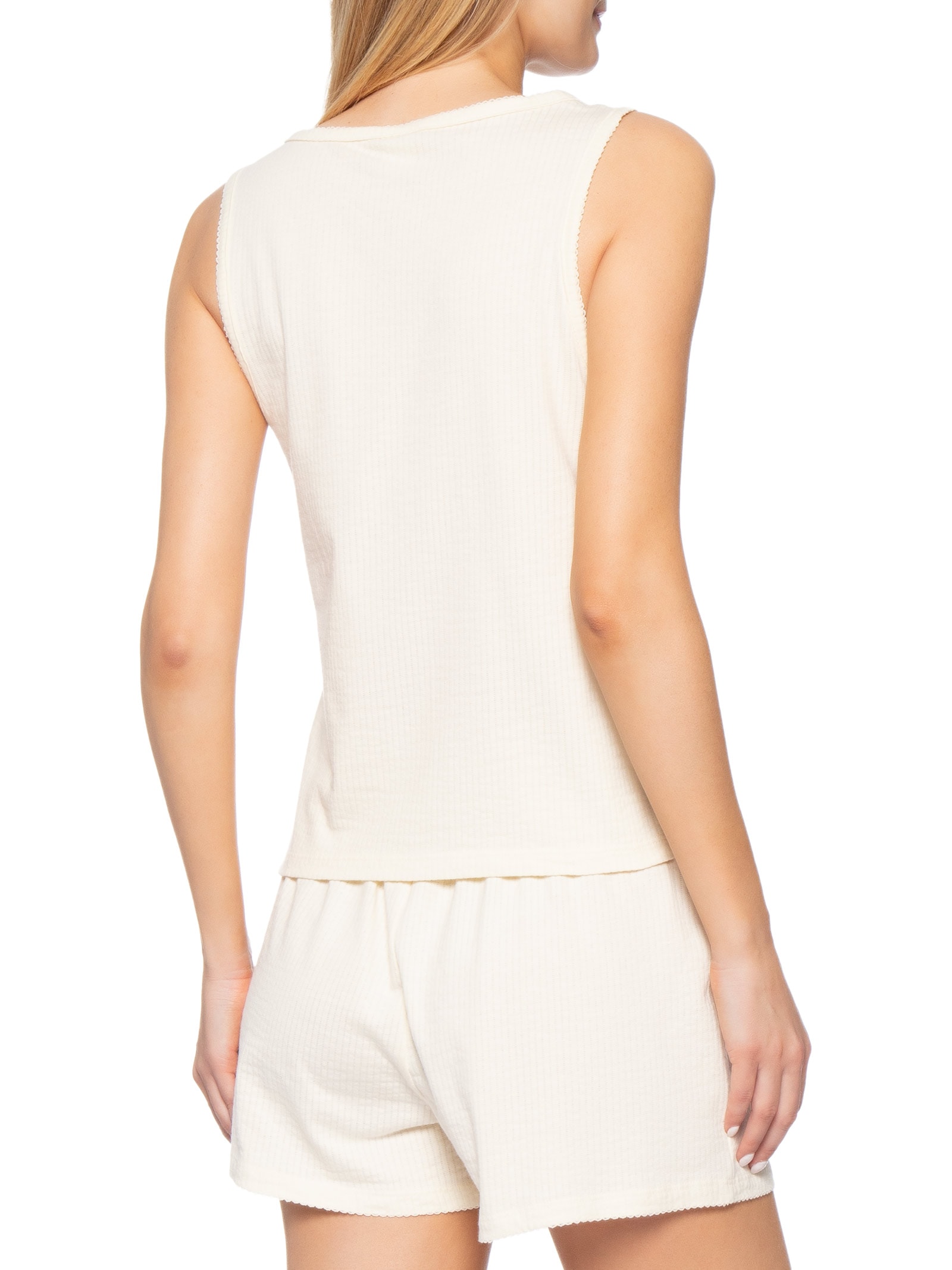 Pijama Feminino Sem Manga Off White Hering Intimates