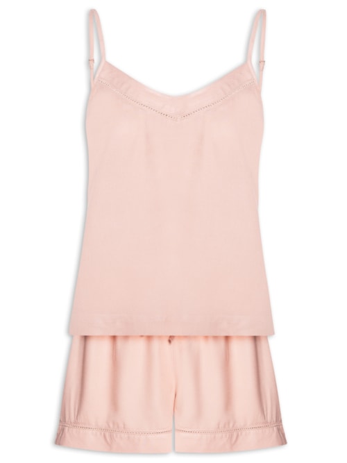 Pijama Feminino Sem Manga – Rosa