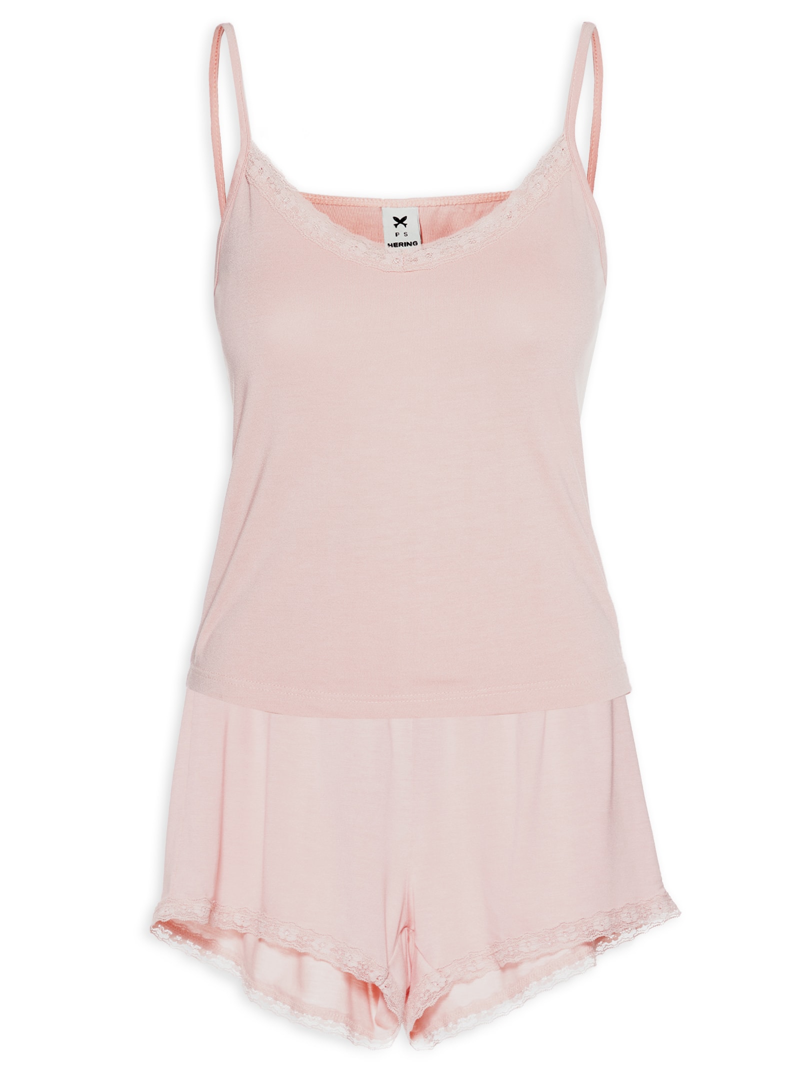 Pijama Feminino Sem Manga Rosa Hering Intimates