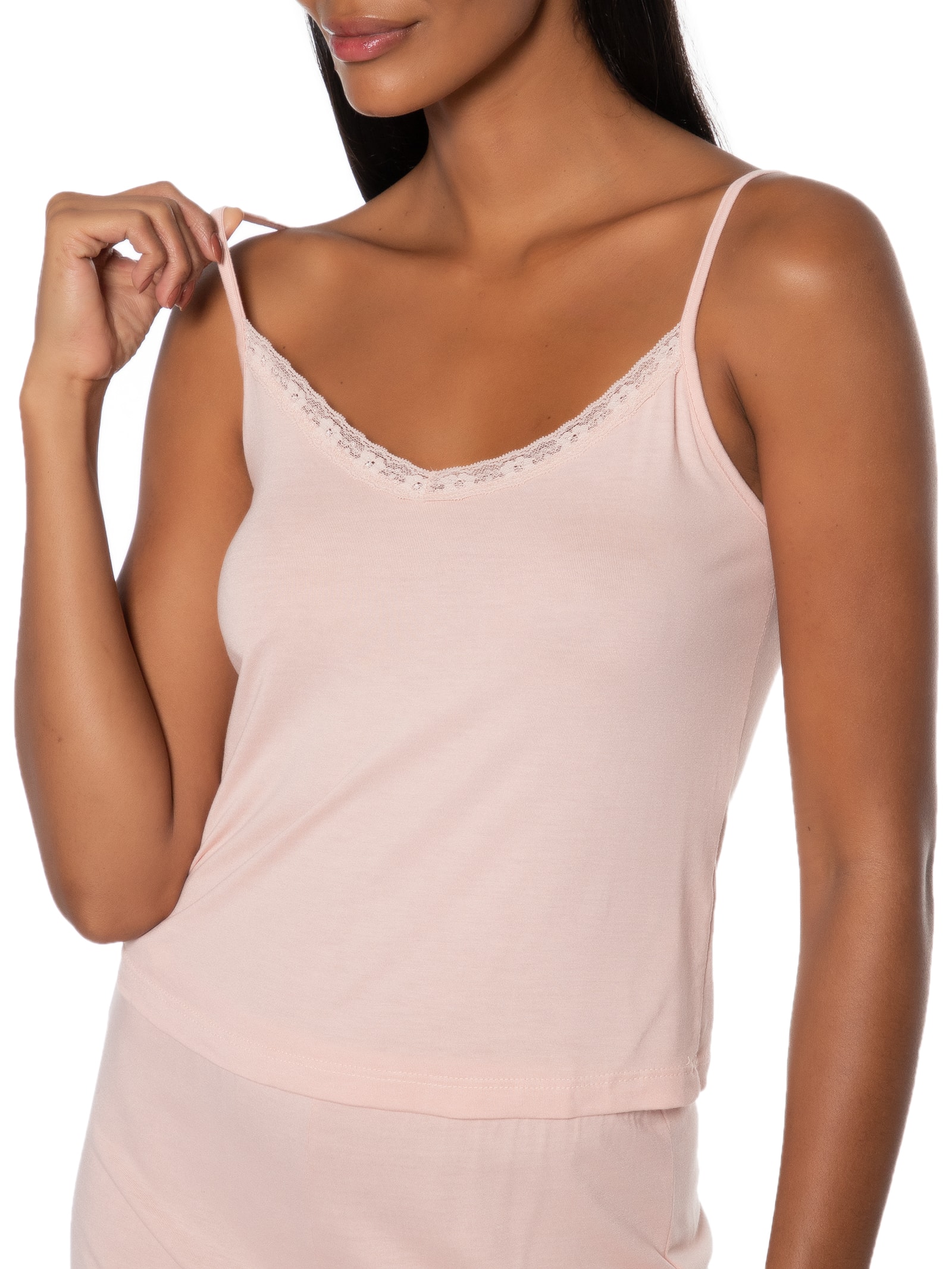 Pijama Feminino Sem Manga Rosa Hering Intimates
