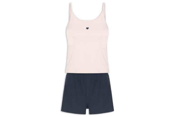Pijama Feminino Sem Manga - Rosa
