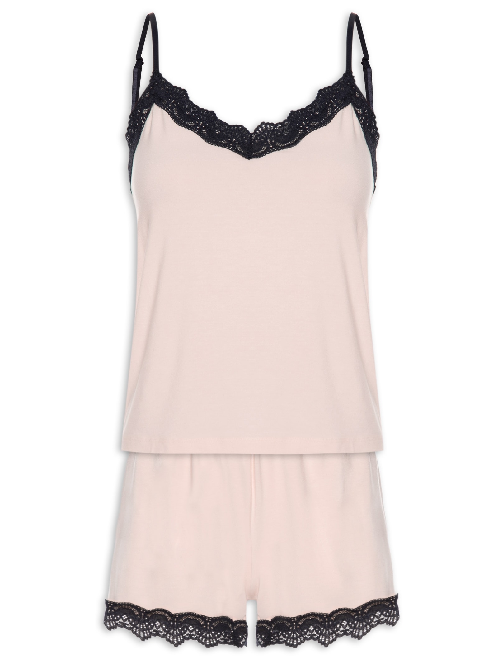 Pijama Feminino Sem Manga Rosa Hering Intimates