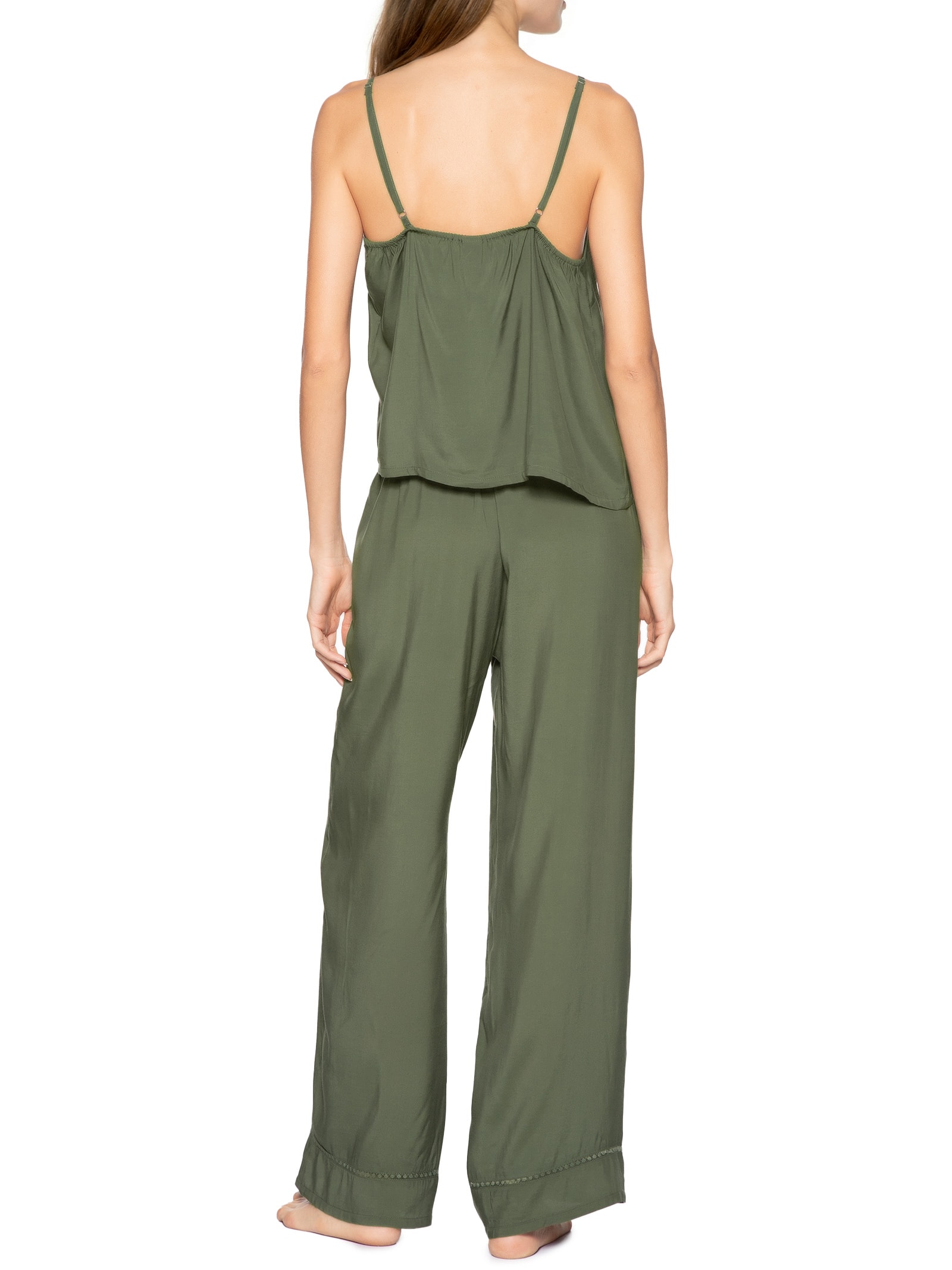 Pijama Feminino Sem Manga Verde Hering Intimates