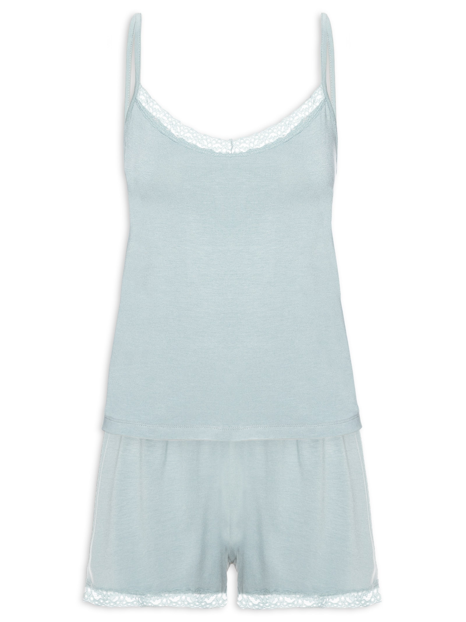 Pijama Feminino Sem Manga Verde Hering Intimates