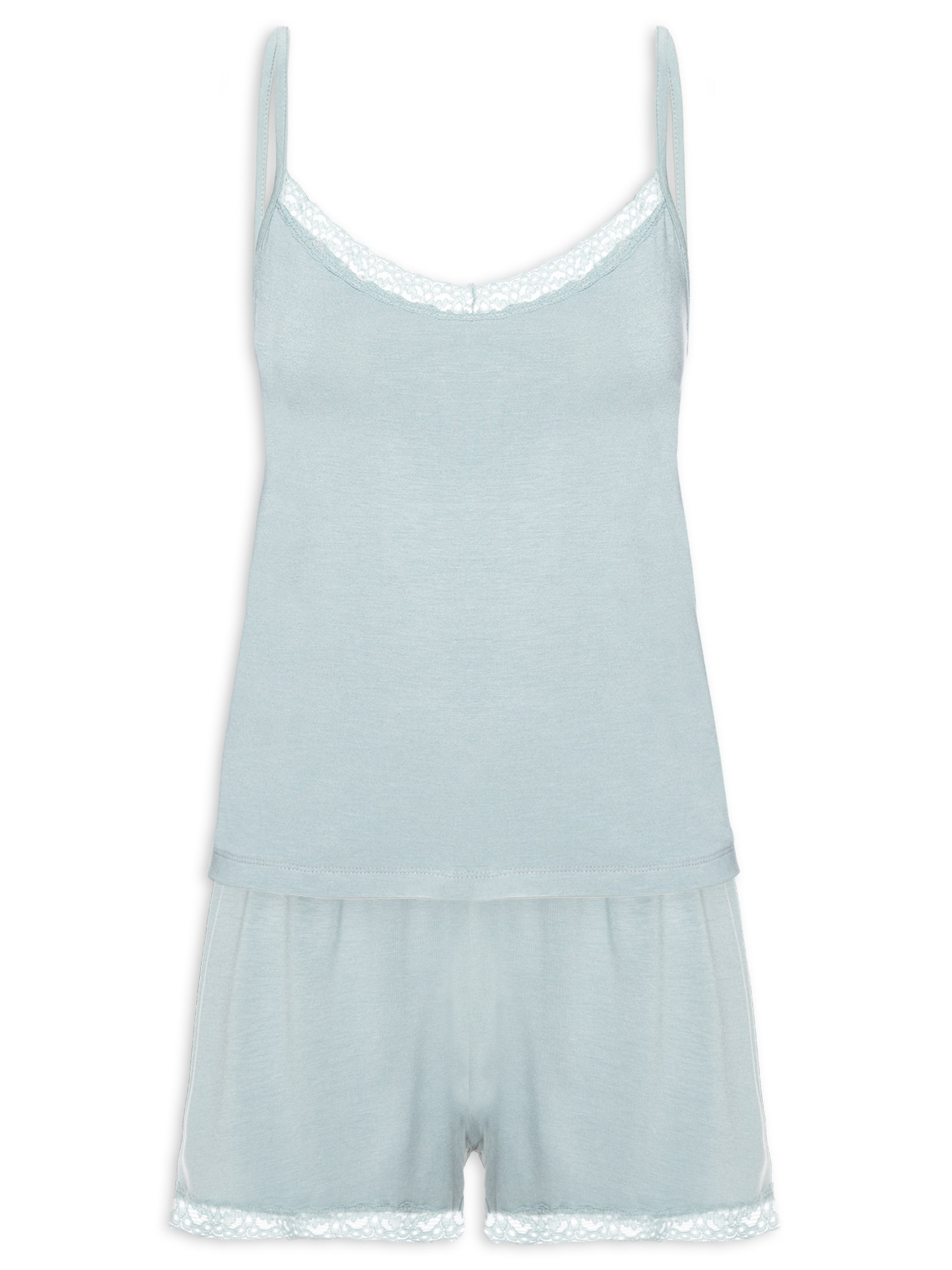 Pijama Feminino Sem Manga Verde Hering Intimates