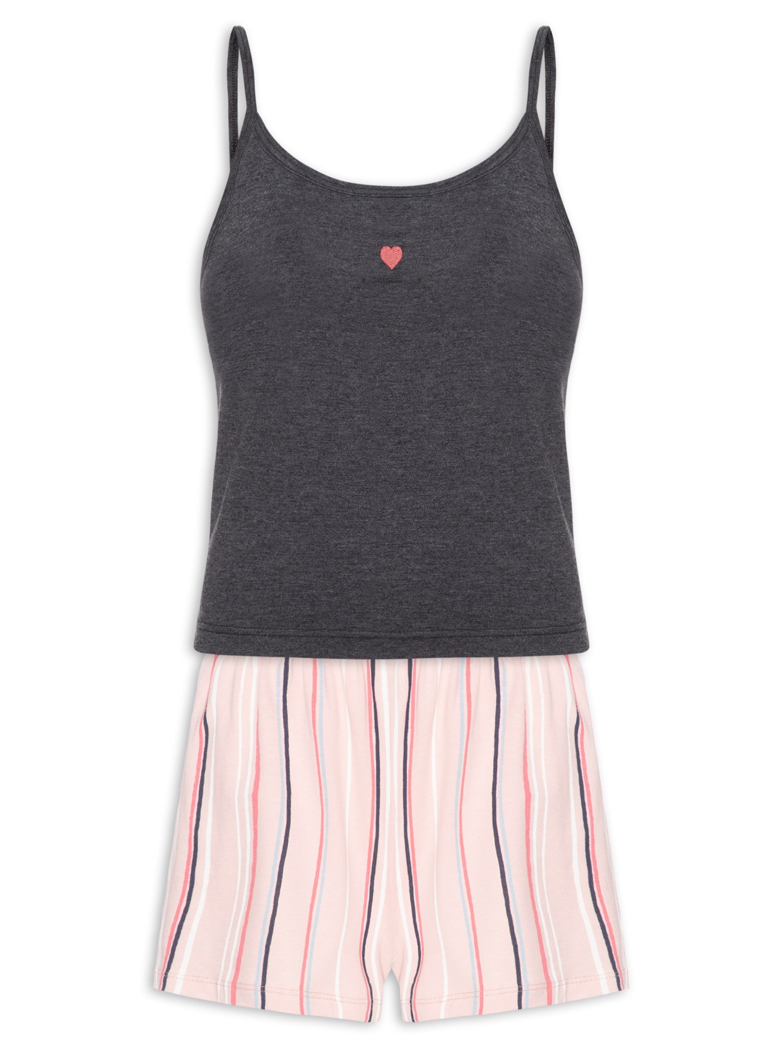 Pijama Feminino Sem Manga – Cinza Hering Intimates