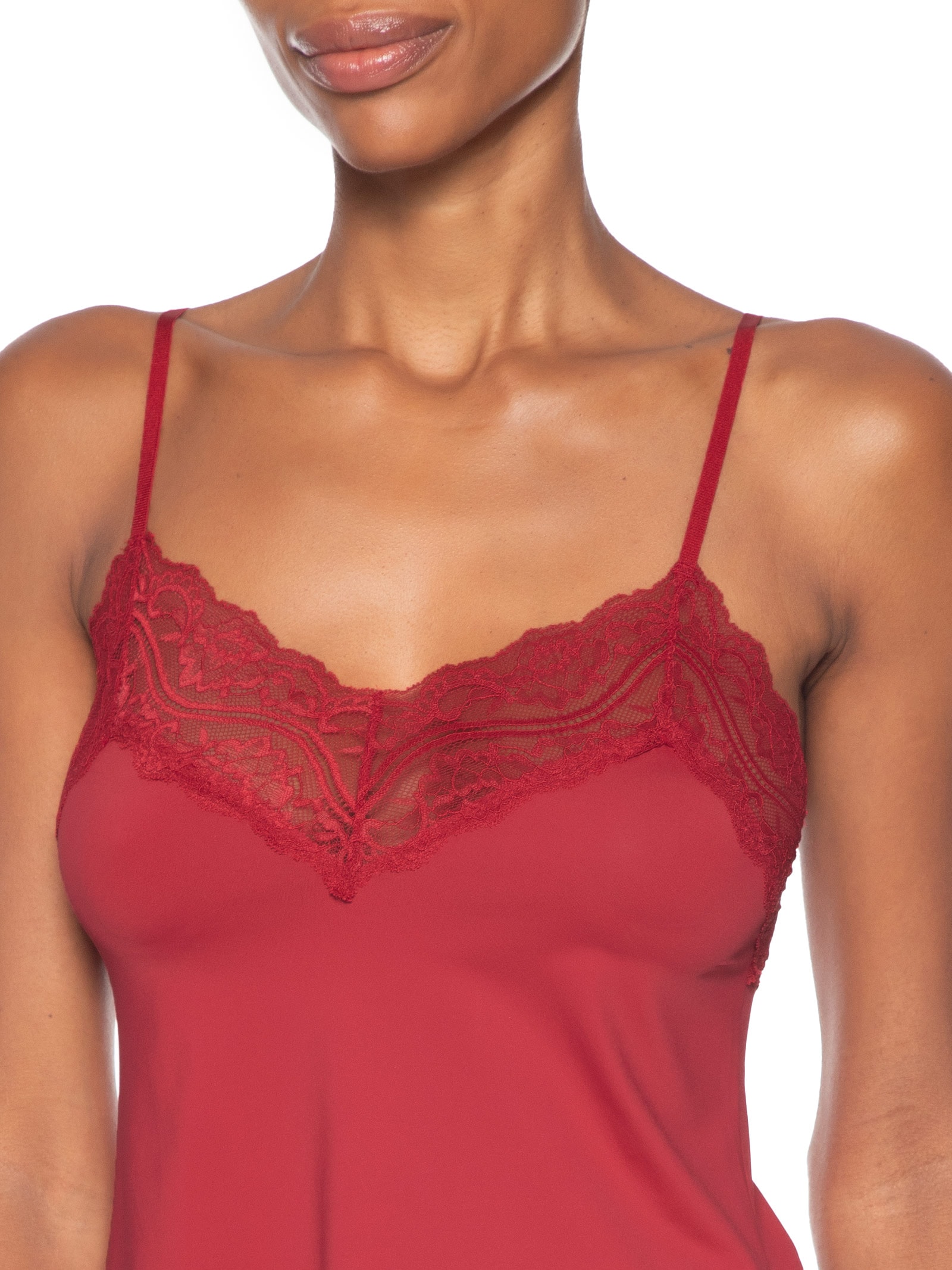 Pijama Feminino Short Doll Alcas Finas Em Renda E Microfibra Love Stories Vermelho Hope