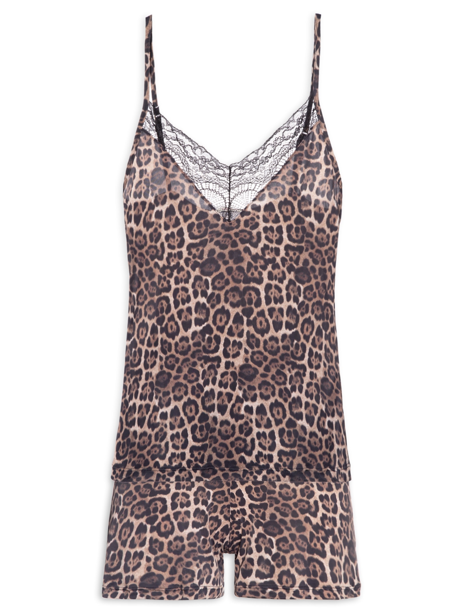 Pijama Feminino Short Doll Preto Valisere