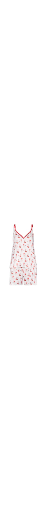 Pijama Feminino Shortdoll Malha Love Cherry - Branco