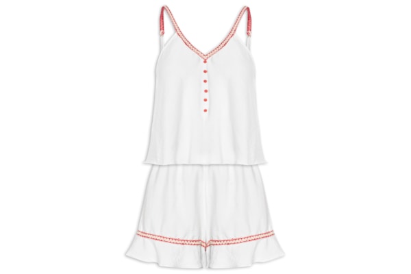 Pijama Feminino Shortdoll Malha Mimi - Branco