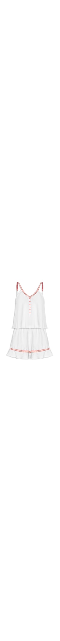 Pijama Feminino Shortdoll Malha Mimi - Branco