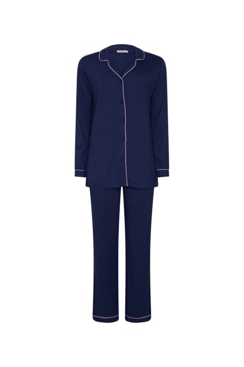 Pijama Longo Classic - Azul