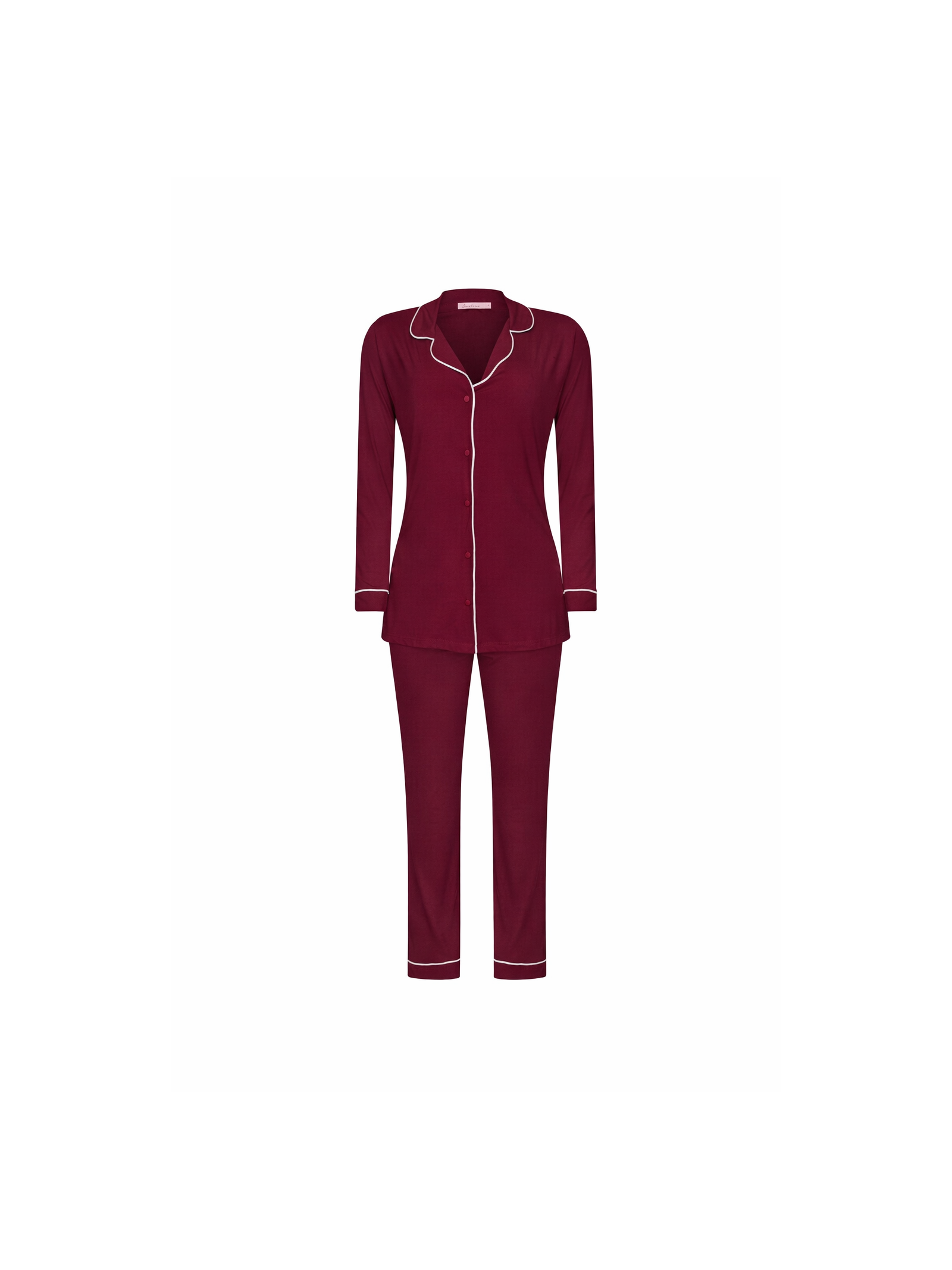 Pijama Longo Classic Malbec Vermelho Suntime