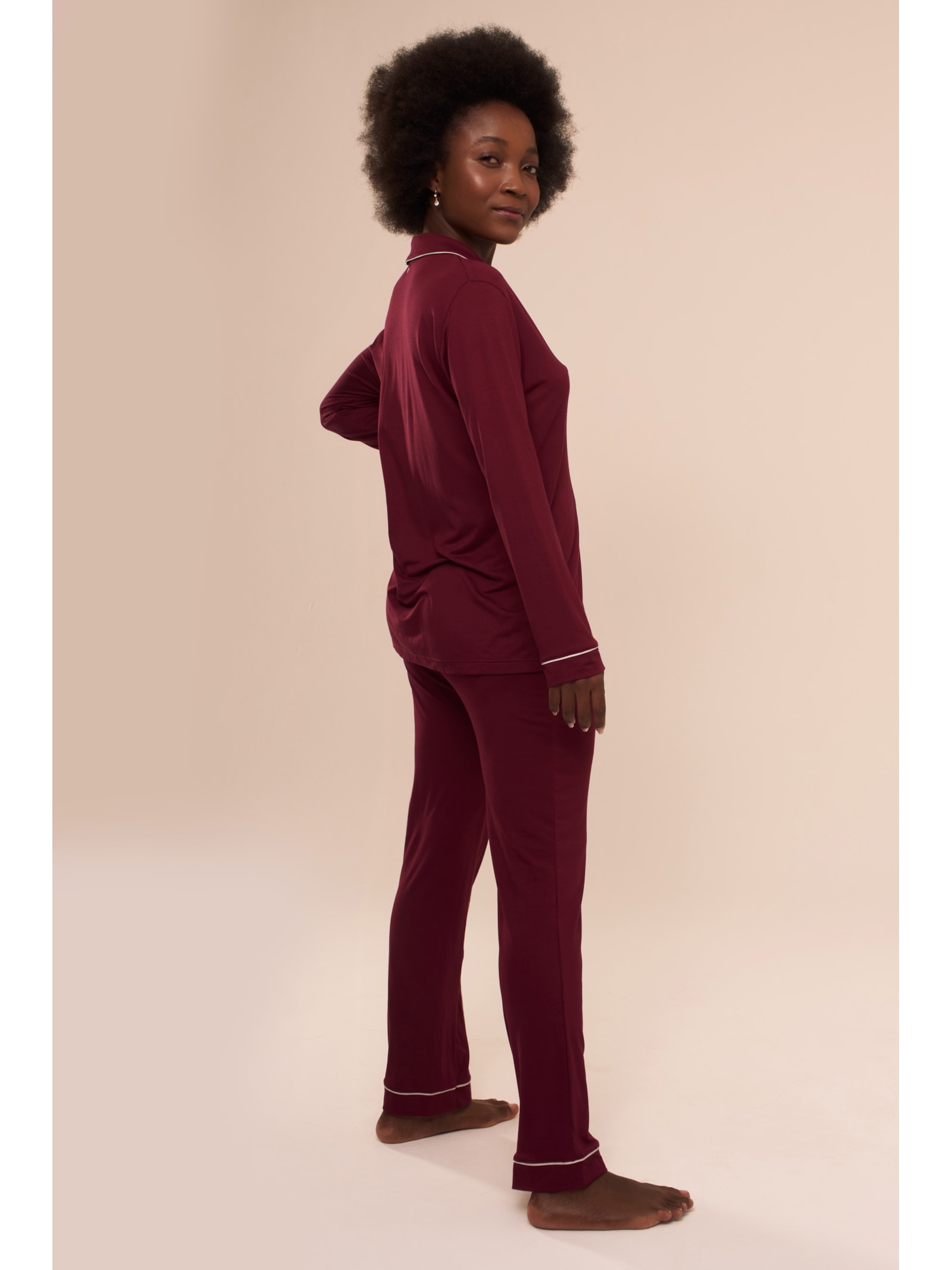 Pijama Longo Classic Malbec Vermelho Suntime