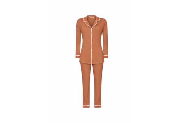 Pijama Longo Classic Mocha - Marrom