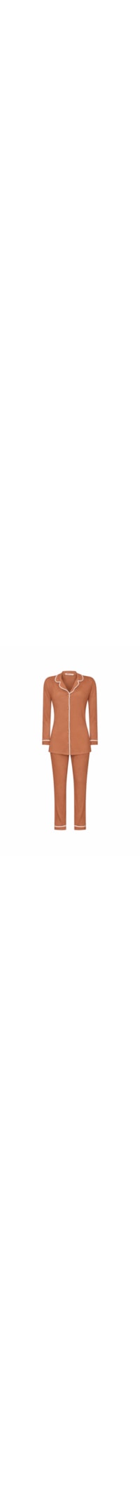 Pijama Longo Classic Mocha - Marrom