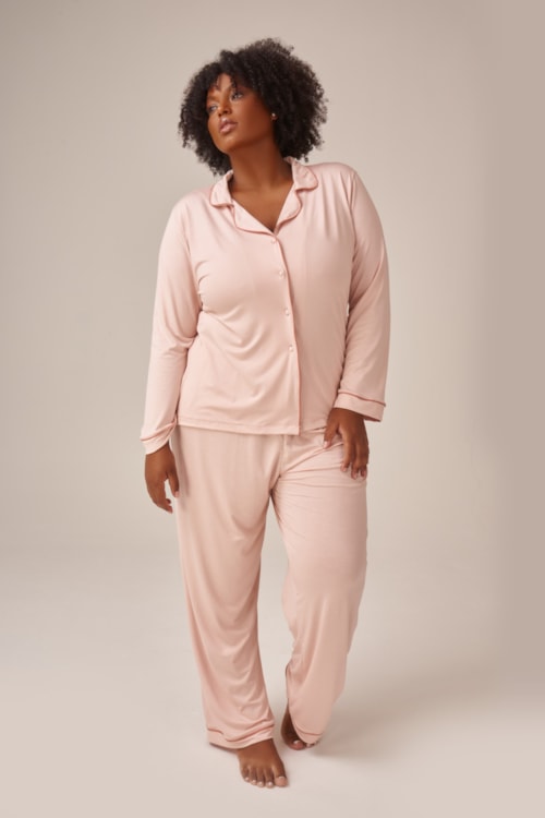 Pijama Longo Classic - Rosa