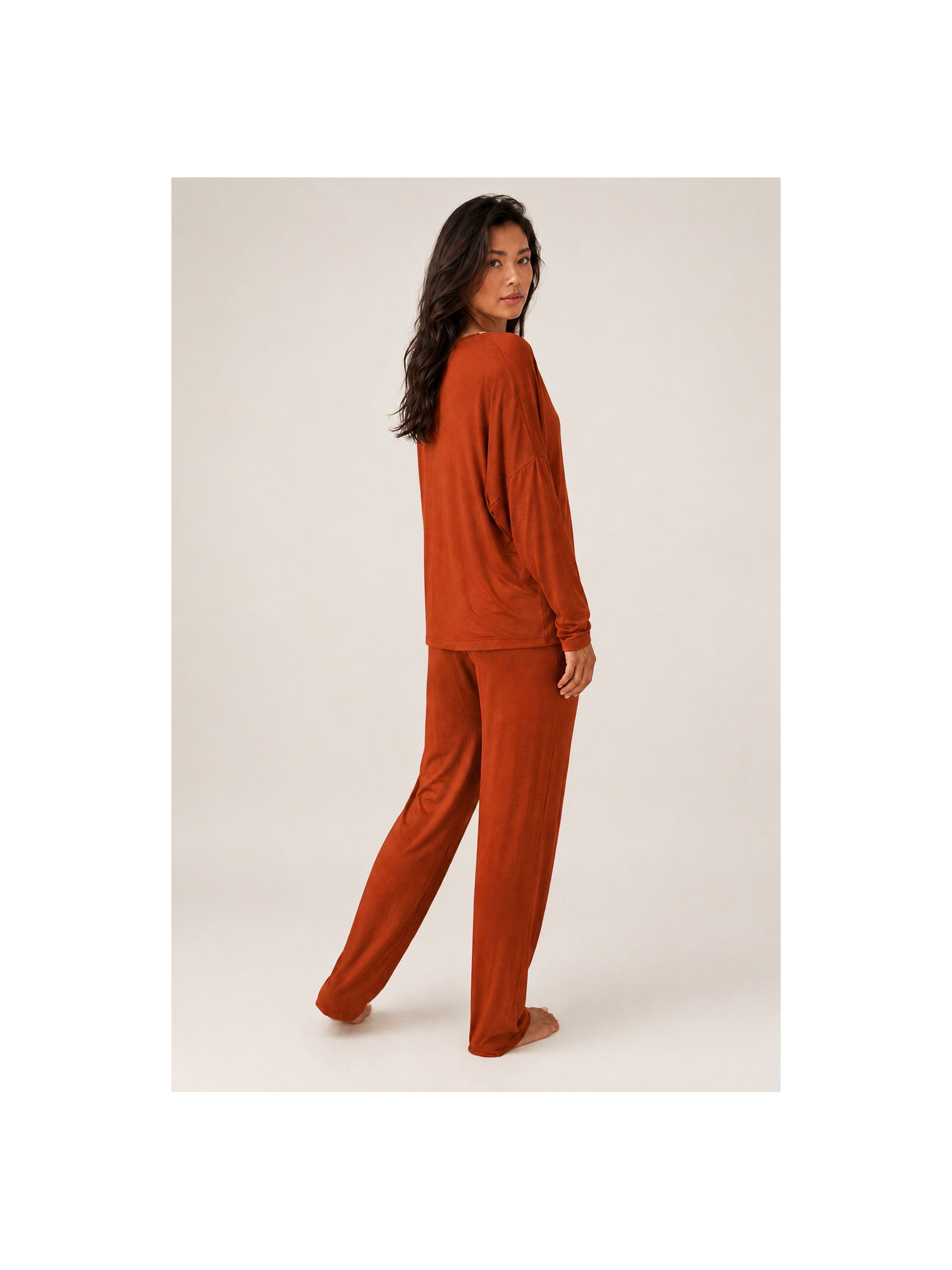Pijama Longo Sweet Cinnamon Marrom Suntime