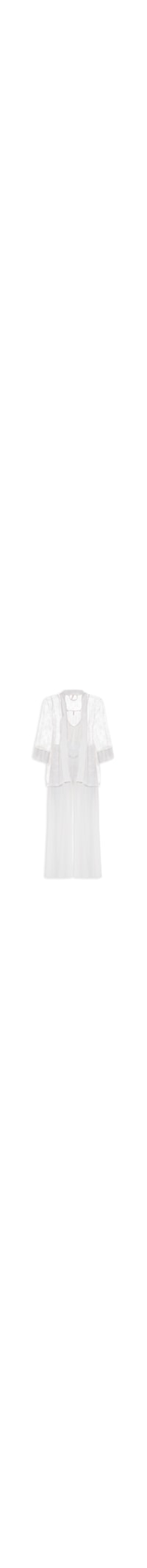 Pijama Longo Trio Renda Feminino Almar - Branco